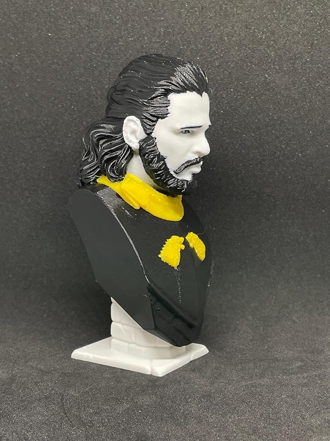 Jon Snow Bust, Detailed 3D Printed, Full-Colour, 131mm - Image 3