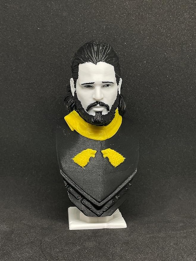 Jon Snow Bust, Detailed 3D Printed, Full-Colour, 131mm - Image 4